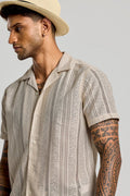 Mens Crochet Shirt (Dusty Storm)