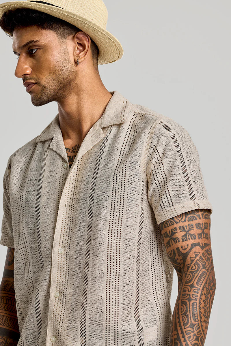 Mens Crochet Shirt (Dusty Storm)